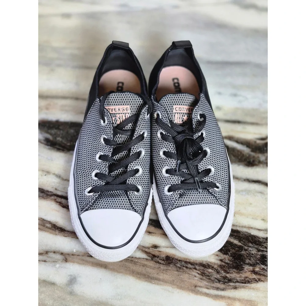 Converse Chuck Taylor All Star Madison Black White Woven Sneakers Womens 7 - Picture 3 of 9